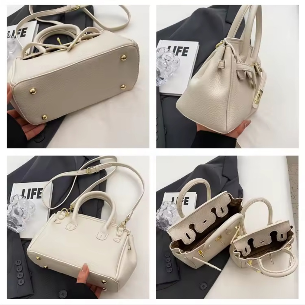Elegant Stylish Cream  Handbag ( Medium Size) with  Pendant Lock…